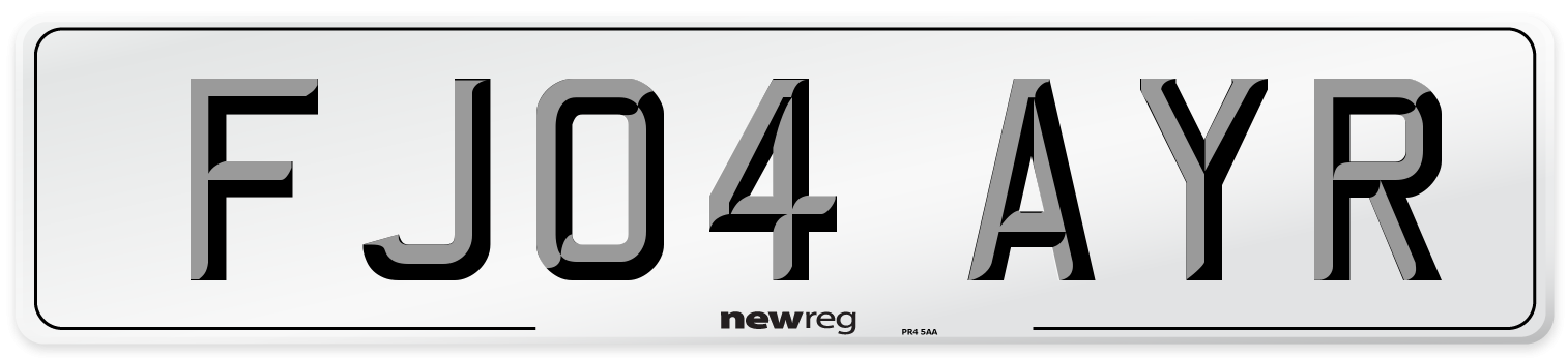 FJ04 AYR Number Plate from New Reg